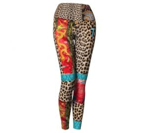 Lucky 7 Brocade Leopard Compression Leggings FOR THE LOVE OF ROCKSTARS at For The Love of Rock Stars